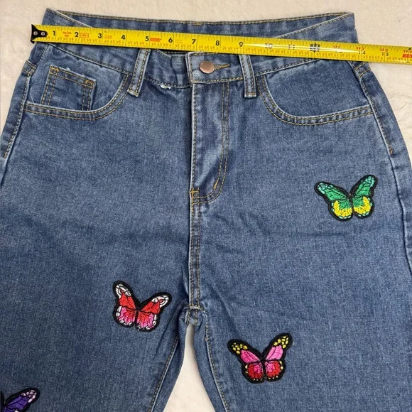 Empty Soda Butterfly 🦋 Blue Jeans, NWOT- size M - Picture 8 of 12